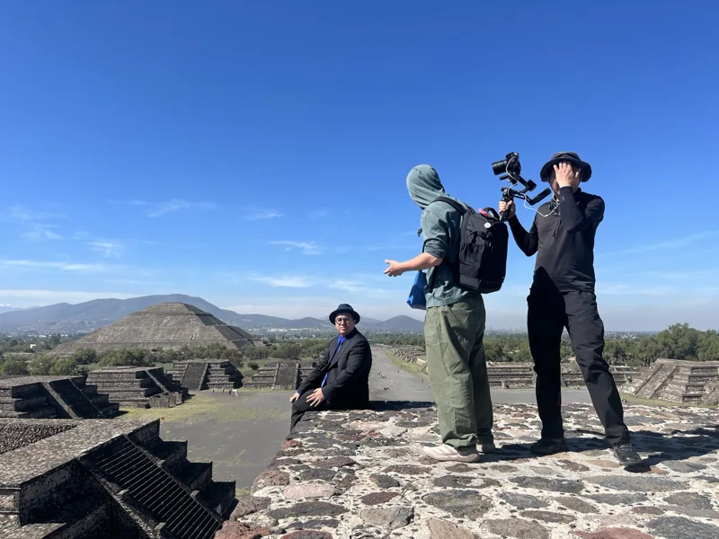 The crew at an archaeological site
