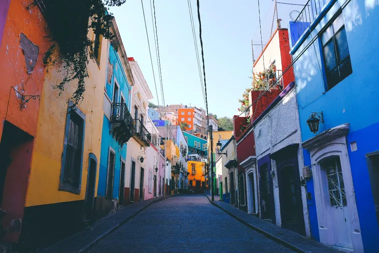 A street full of color