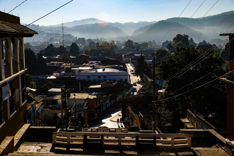 Town overlooking the mountains